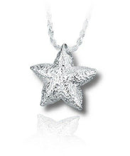 Load image into Gallery viewer, Sterling Silver Starfish Funeral Cremation Urn Pendant for Ashes w/Chain