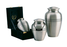 Load image into Gallery viewer, Solid Brass Funeral Infant/Child/Pet Size Cremation Urn For Ashes W. Velvet Box