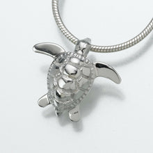 Load image into Gallery viewer, Sterling Silver Sea Turtle Pendant Funeral Cremation Jewelry Urn For Ashes