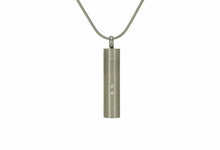 Load image into Gallery viewer, Stainless Steel Pewter Cylinder Companion Cremation Pendant w/chain