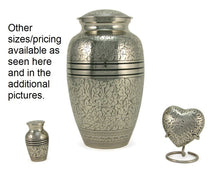 Load image into Gallery viewer, New, Brass Set of 6 Silver Oak Keepsake Cremation Urns, 5 Cubic Ins each