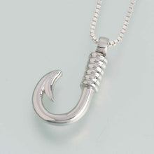 Load image into Gallery viewer, Sterling Silver Fish Hook Memorial Jewelry Pendant Funeral Cremation Urn