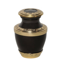 Load image into Gallery viewer, Small/Keepsake 3 Cubic Inches Mocha Brown Brass Funeral Cremation Urn for Ashes