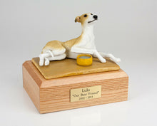 Load image into Gallery viewer, Greyhound Tan Color Stand Pet Cremation Urn Available in 3 Diff Colors & 4 Sizes