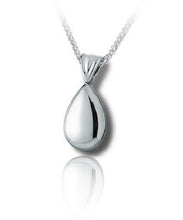 Load image into Gallery viewer, Sterling Silver Tear Drop w/Bail Funeral Cremation Urn Pendant for Ashes w/Chain