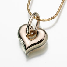 Load image into Gallery viewer, Gold Vermeil Puff Heart w/ Loop Memorial Jewelry Pendant Funeral Cremation Urn