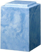 Load image into Gallery viewer, Large/Adult 220 Cubic Inch Windsor Light Blue Cultured Marble Cremation Urn