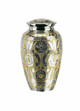 Load image into Gallery viewer, Set of Adult (202 cubic inch) & Keepsake (3 inch) Brass Funeral Cremation Urns