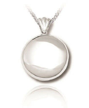 Load image into Gallery viewer, Sterling Silver High Polish Round Funeral Cremation Urn Pendant w/Chain