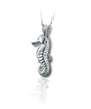 Load image into Gallery viewer, Sterling Silver Seahorse Funeral Cremation Urn Pendant for Ashes w/Chain
