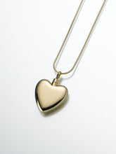 Load image into Gallery viewer, Gold Vermeil Large Heart Memorial Jewelry Pendant Funeral Cremation Urn