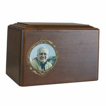 Load image into Gallery viewer, Large/Adult 240 Cubic Inches Alder Wood Cremation Urn for Ashes with Photo