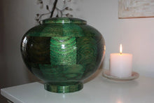 Load image into Gallery viewer, Peony Green Oak Wood Infant/Child/Pet Funeral Cremation Urn, 90 Cubic Inches