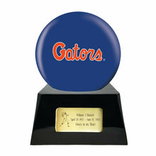 Load image into Gallery viewer, Large/Adult 200 Cubic Inch Florida Gators Metal Ball on Cremation Urn Base