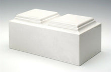 Load image into Gallery viewer, Classic Marble White Companion Adult Cremation Urn, 420 Cubic Inch, TSA Approved