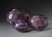 Load image into Gallery viewer, Peony Purple Poplar Wood Keepsake Funeral Cremation Urn, 20 Cubic Inches