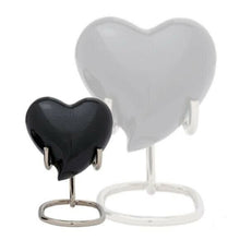 Load image into Gallery viewer, Small/Keepsake 5 Cubic Inch Brass Black Baroque Shadow Heart Cremation Urn