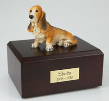 Load image into Gallery viewer, Basset Hound Pet Funeral Cremation Urn Available in 3 Different Colors & 4 Sizes