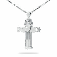 Load image into Gallery viewer, Claddagh Cross Stainless Steel Pendant/Necklace Funeral Cremation Urn for Ashes