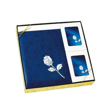 Load image into Gallery viewer, Mother of Pearl Blue Rose Stationery Box Set & 200 Cubic Inch Cremation Urn