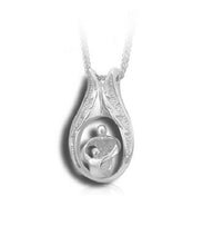 Load image into Gallery viewer, Sterling Silver 1 Adult & 1 Child Funeral Cremation Urn Pendant w/Chain