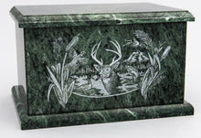 Load image into Gallery viewer, Extra Large 420 Cubic Inches Green Natural Marble Companion Cremation Urn