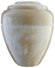 Load image into Gallery viewer, Small/Keepsake 18 Cubic Inch Creme Vase Cultured Marble Cremation Urn for Ashes