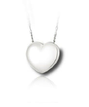 Load image into Gallery viewer, Sterling Silver Traditional Heart Funeral Cremation Urn Pendant w/Chain