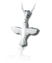 Load image into Gallery viewer, Sterling Silver Peace Dove Funeral Cremation Urn Pendant for Ashes w/Chain