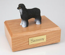 Load image into Gallery viewer, Black White Afghan Hound Pet Funeral Cremation Urn Avail 3 Diff Colors & 4 Sizes