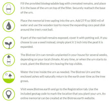 Load image into Gallery viewer, Biotree Planter Green Cremation Urn Bamboo & Plant Fiber Holds 90 Cubic Inches