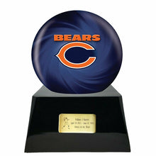 Load image into Gallery viewer, Large/Adult 200 Cubic Inch Chicago Bears Metal Ball on Cremation Urn Base