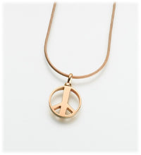 Load image into Gallery viewer, Gold Vermeil Peace Sign Memorial Jewelry Pendant Funeral Cremation Urn