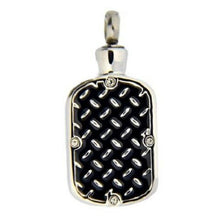 Load image into Gallery viewer, Stainless Steel Diamond Plate Dog Tag Cremation Urn Pendant w/20-inch Necklace
