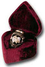 Load image into Gallery viewer, Solid Brass Toledo Keepsake Funeral Cremation Urn w. Heart Box, 3 Cubic Inches