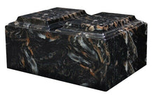 Load image into Gallery viewer, Extra Large Companion Cremation Urn For Ashes Cultured Marble Black Tuscany