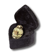 Load image into Gallery viewer, Cream Color Brass Keepsake Funeral Cremation Urn W. Heart Box, 3 Cubic Inches