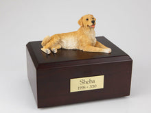 Load image into Gallery viewer, Golden Retriever Laying Pet Cremation Urn Available in 3 Diff Colors & 4 Sizes