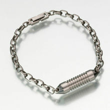 Load image into Gallery viewer, Long, Wide Band Rollo Link Bracelet Jewelry Funeral Cremation Urn