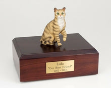 Load image into Gallery viewer, Tabby Brown Shorthair Cat Figurine Pet Cremation Urn Avail 3 Dif Colors/ 4 Sizes
