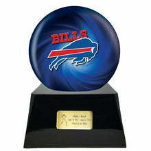 Load image into Gallery viewer, Large/Adult 200 Cubic Inch Buffalo Bills Metal Ball on Cremation Urn Base