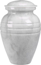 Load image into Gallery viewer, White Colored, Adult Funeral Cremation Urn made out of a block of Solid Marble