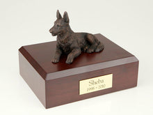 Load image into Gallery viewer, German Shepherd, Bronze Pet Funeral Cremation Urn Avail in 3 Diff Colors 4 Sizes