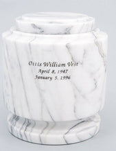 Load image into Gallery viewer, Large/Adult 215 Cubic Inches White Estate Natural Marble Urn for Cremation Ashes