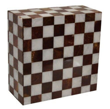 Load image into Gallery viewer, Kingdom Red Mosaic Marble Adult Funeral Cremation Urn, 220 Cubic Inches