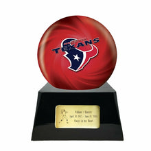 Load image into Gallery viewer, Large/Adult 200 Cubic Inch Houston Texans Metal Ball on Cremation Urn Base