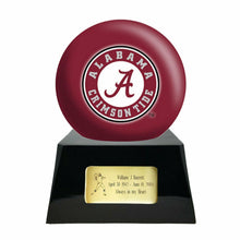 Load image into Gallery viewer, Large/Adult 200 Cubic Inch Alabama Crimson Tide Metal Ball on Cremation Urn Base
