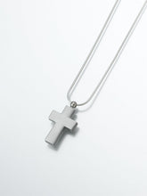 Load image into Gallery viewer, Pewter Cross Memorial Jewelry Pendant Funeral Cremation Urn