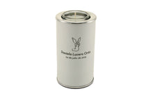 Load image into Gallery viewer, Small/Keepsake Aluminum White Memory Light Cremation Urn, 20 cubic inches