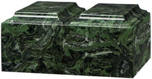 Load image into Gallery viewer, Extra-Large 450 Cubic Inch Green Tuscany Companion Cultured Marble Cremation Urn